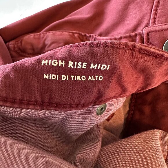 Universal Thread Womens High Rise Midi Shorts Size 12/31 Wine Red Cotton Blend - Picture 6 of 8